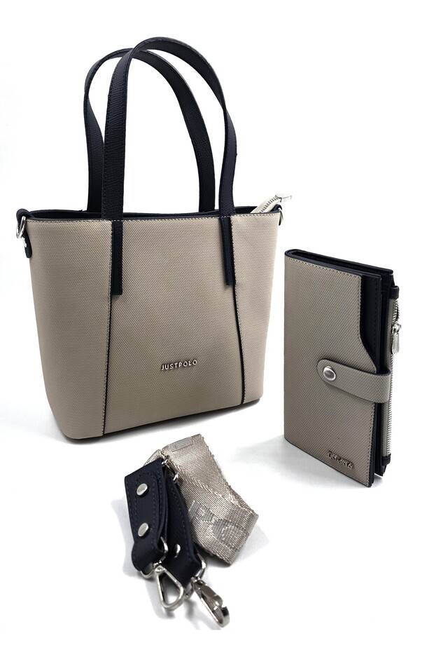 Justpolo Women's 4 Compartment Bag Wallet Set