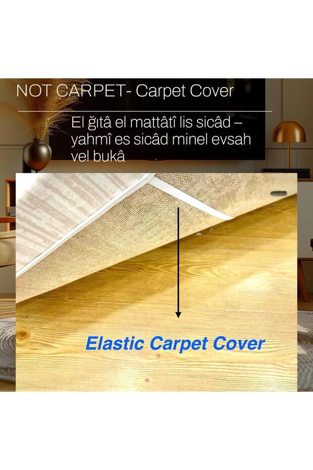 Lastikli Mikro Polar Halı Örtüsü - Kalın Kumaş - Ekstra Dayanıklı - Yıkanabilir - 2