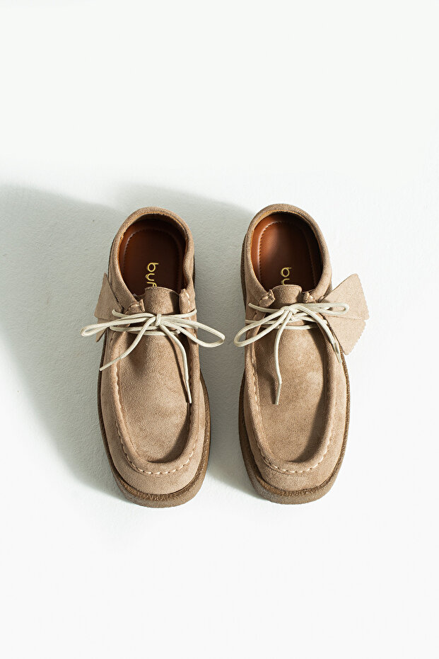 Clark Vizon Süet Krep Kaymaz Taban Bağcıklı Kadın Ayakkabı - 5