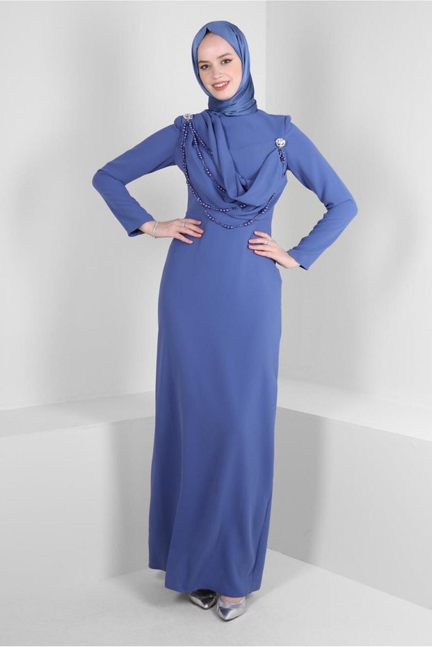BEADING ACCESSORY DETAILED EVENING DRESS 50378
