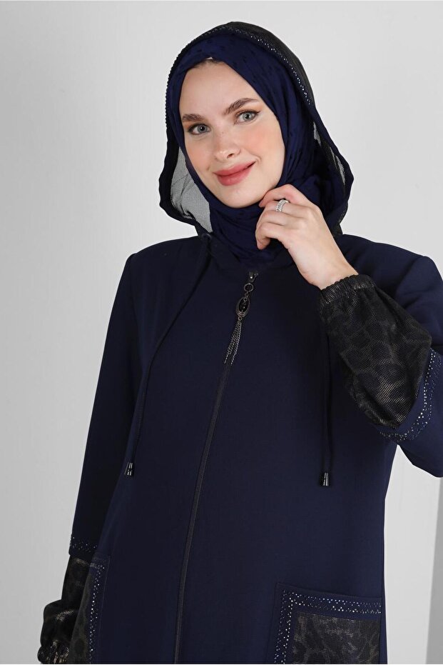 ستارة بغطاء للرأس بتصميم ليوبارد 10730 - 2