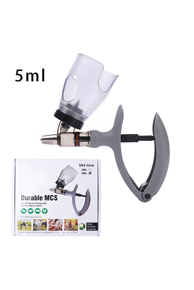 5ml 1 Pc 2/5ml Poultry Automatic Syringe With Vaccine Bottle Veterinary Continuous Injector Adjustab - 1