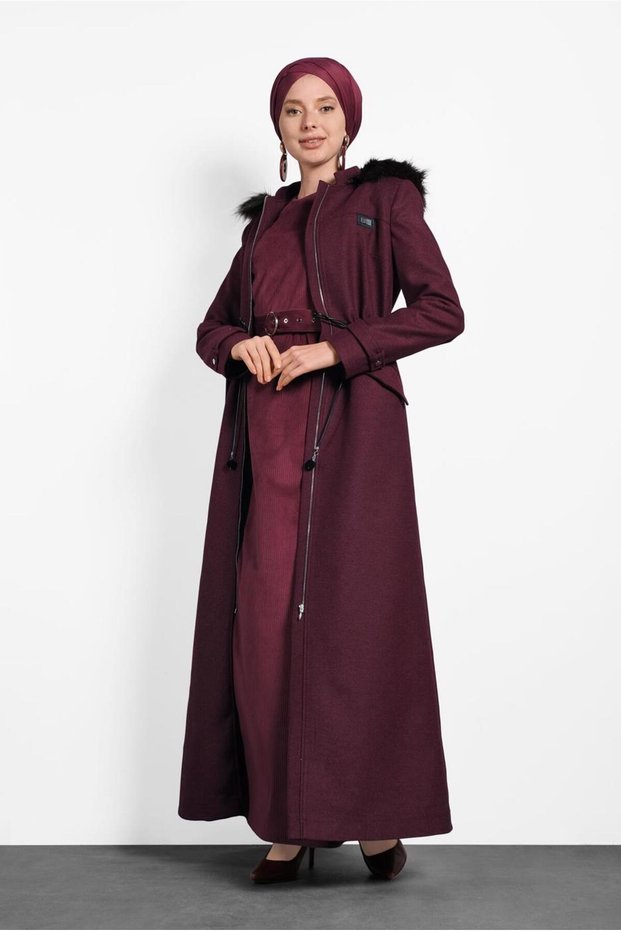 Hooded Fur Coat 90078
