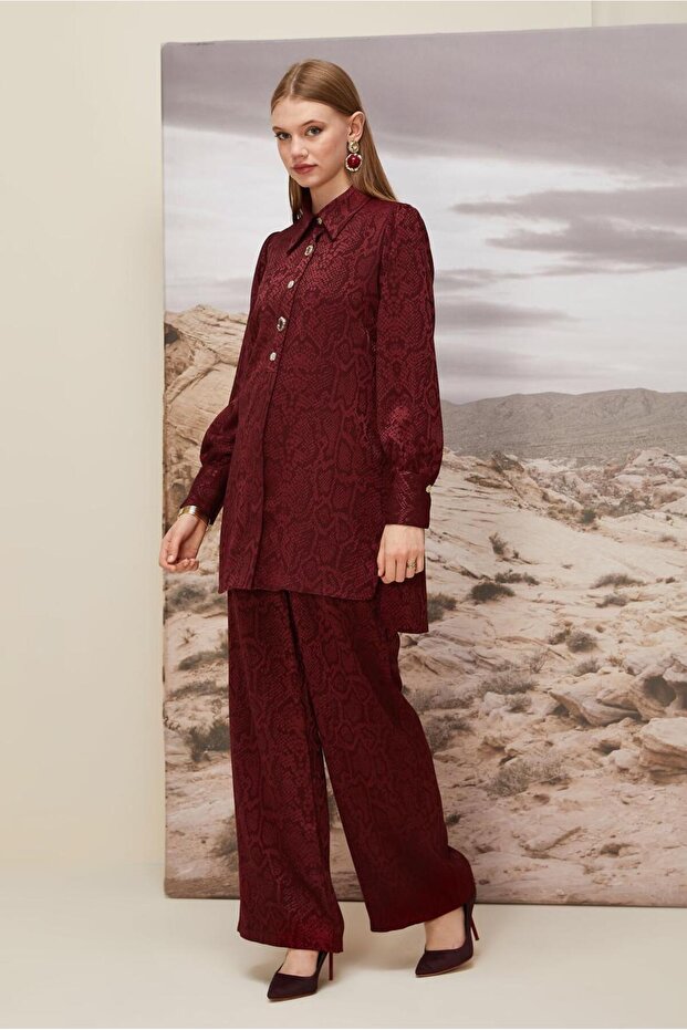 Patterned Pants Suit 45991 - 1