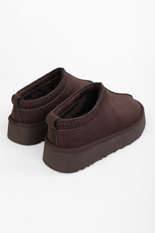 Dámské Uggps hnědé chlupaté krátké semišové ploché pantofle - 5