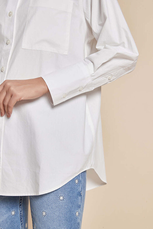 بلوزة سادة بأكمام طويلة وطول الخصر - 5