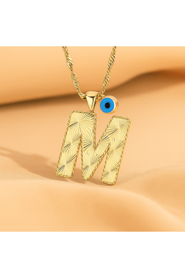 M Harfi Altın Kolye - 1