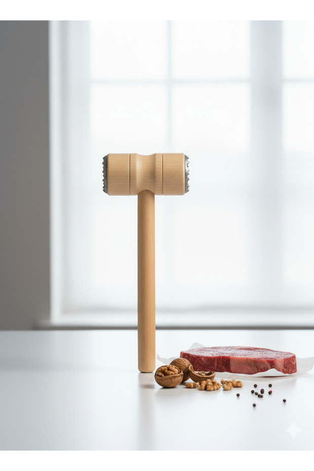 DOĞAL AHŞAP METAL BAŞLI TOKMAK ET DÖVME KIRACAK - 7