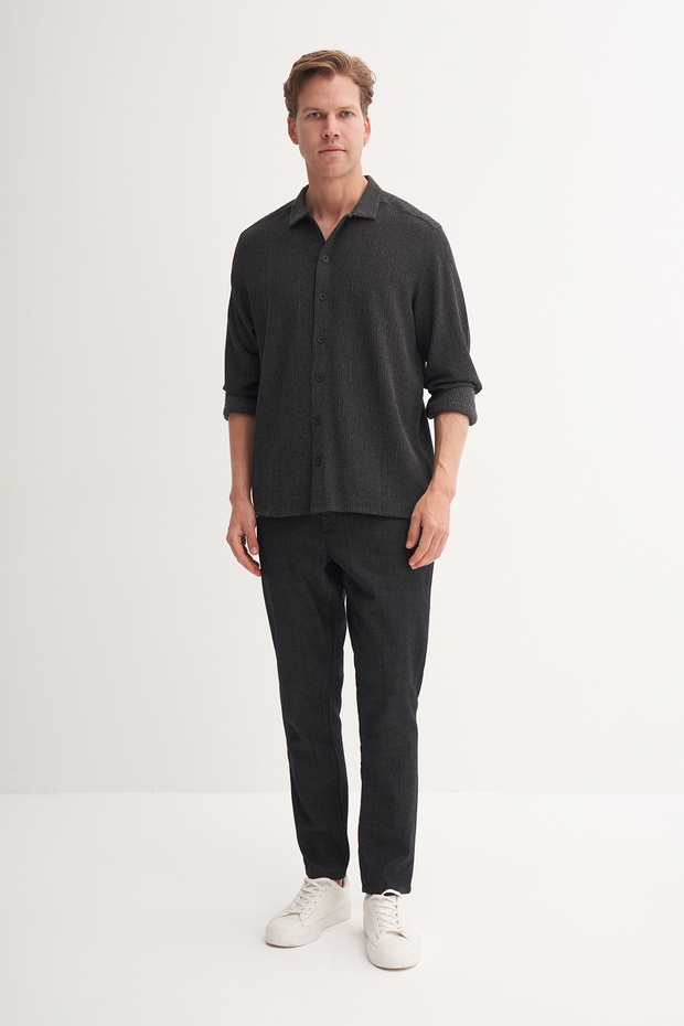 Regular Fit Örme Uzun kol Gömlek - 1