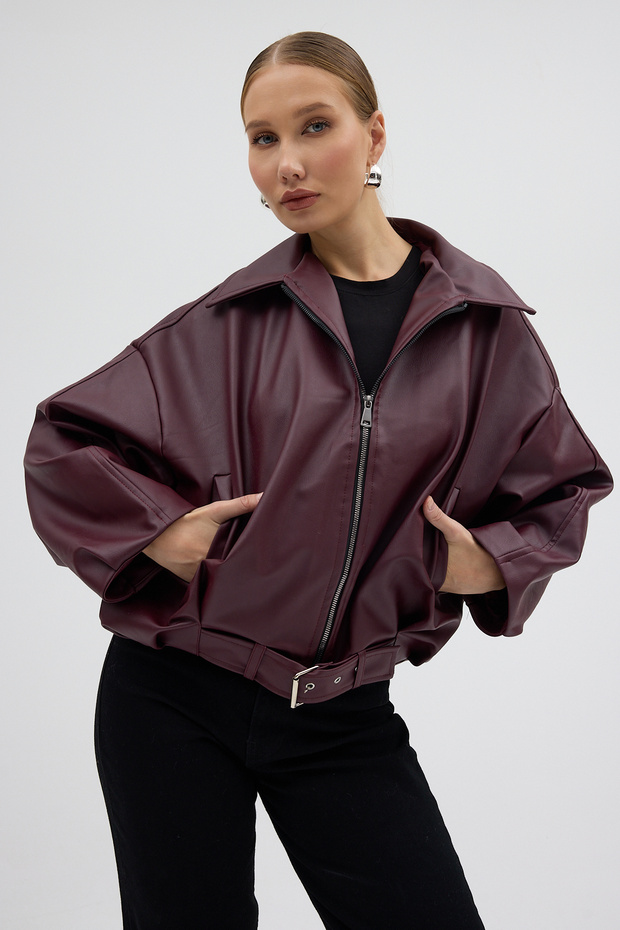 New Season P&B Oversize Bomber Leather Jacket