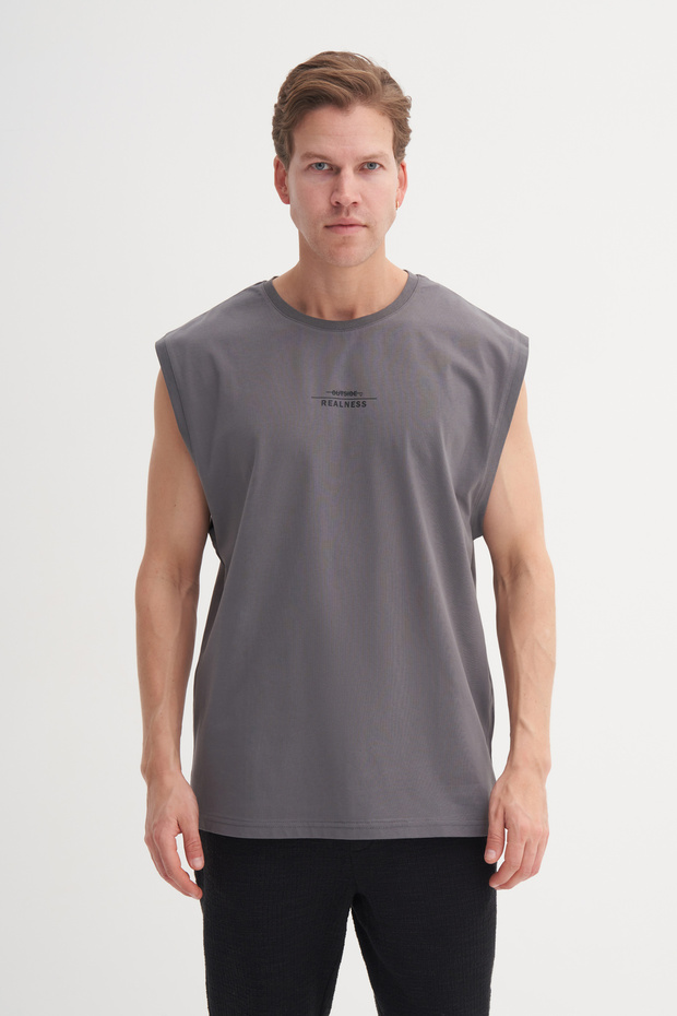 Relax Fit Sleeveless Cotton T-Shirt