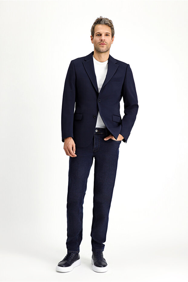 7 Drop Slim Fit Dar Kesim Mevsimlik Klasik Ceket - 2