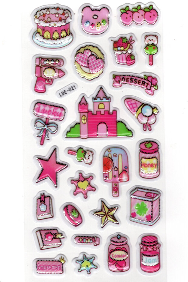 19x9cm Cake Cookie - Lde021 Embossed Sticker Notebook Planner Label