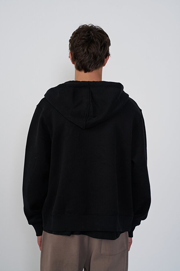 Oversize Kısa Hoodie - 4
