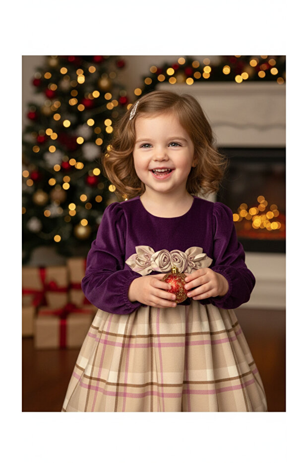 Velvet Plaid Baby Dress