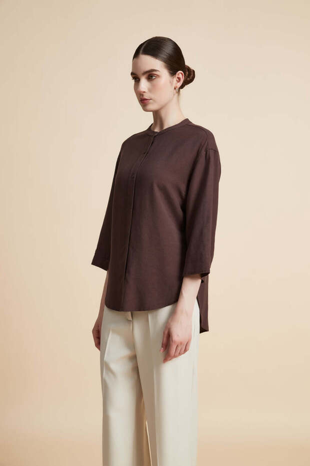 Solid Button-Front Top - 4