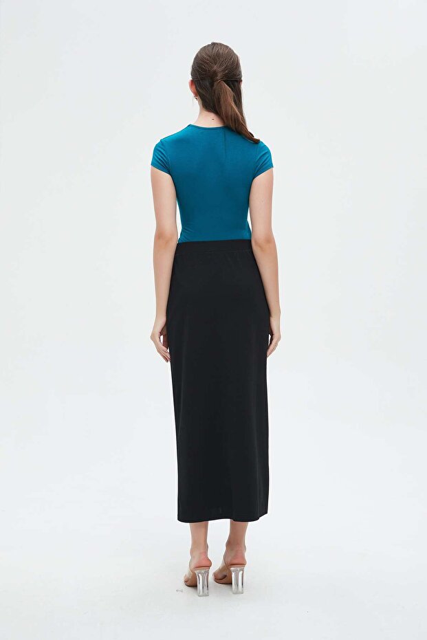 Solid Maxi Skirt - 6