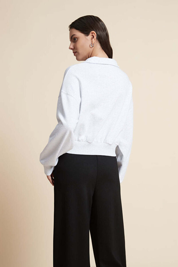 بلوزة سادة بأكمام طويلة - 5