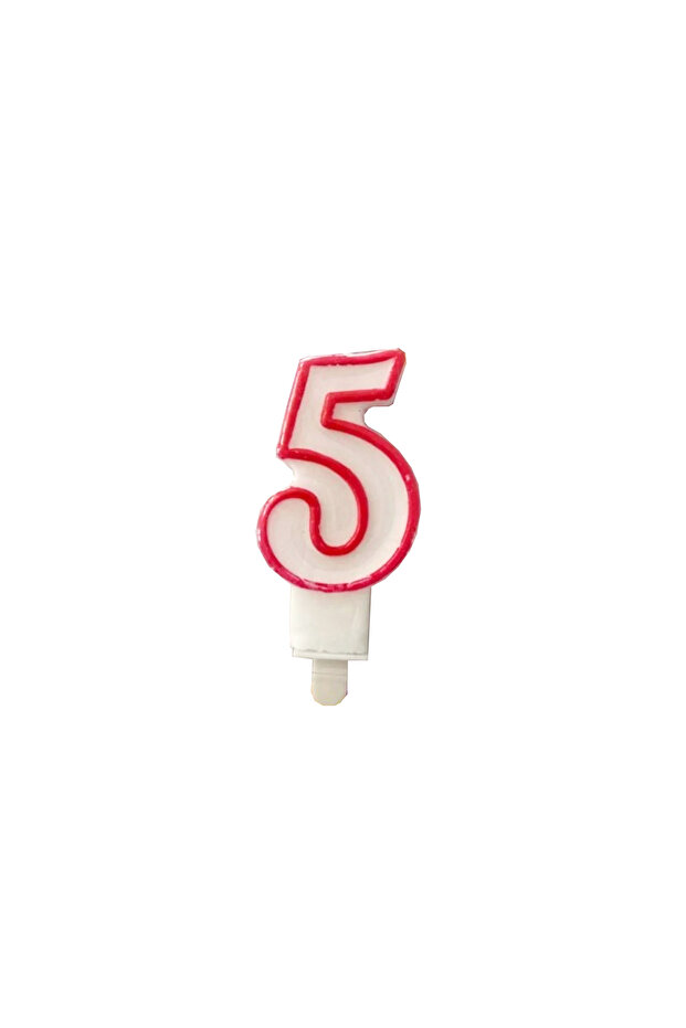7x3 Cm Five Number Cake Candle for Birthday - Number Ornament