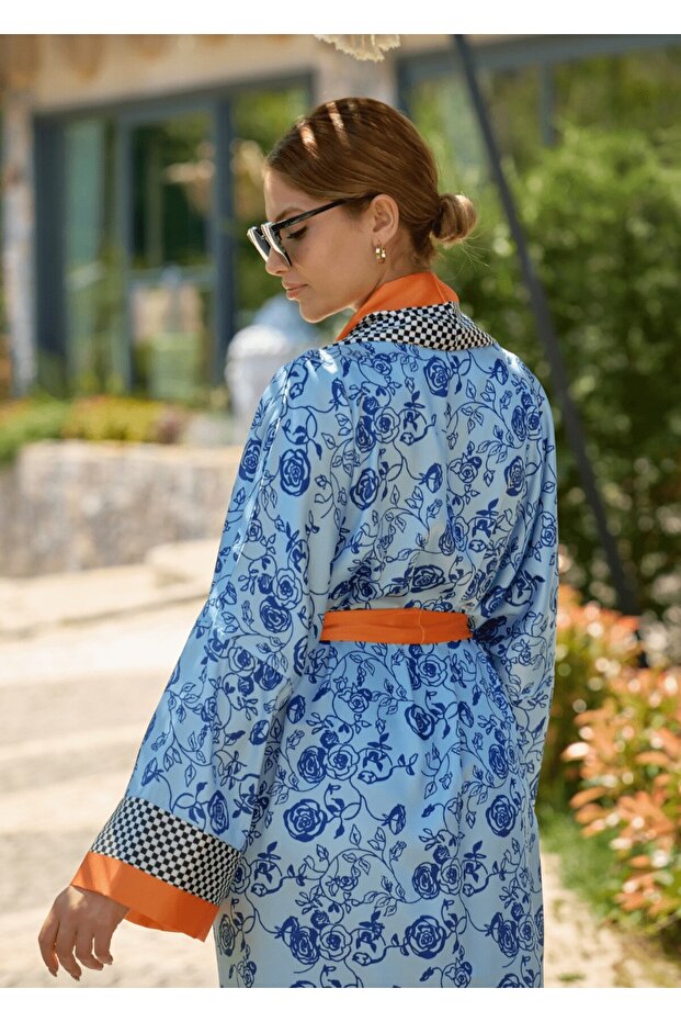 Kimono - Mavi Çiçekler - 7