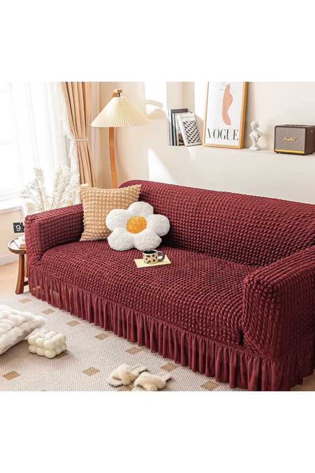 3-Seater Sofa, Sofa, Sofa Bed Cover, Sofa Cover 1 Piece Burgundy Color