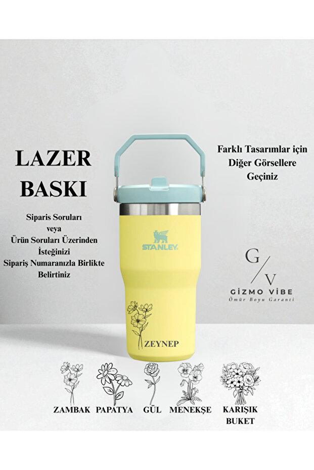 Kişiselleştirilmiş The IceFlow Flip Straw Pipetli Termos Bardak 0,60 Özel Tasarım ve İsimli - 4