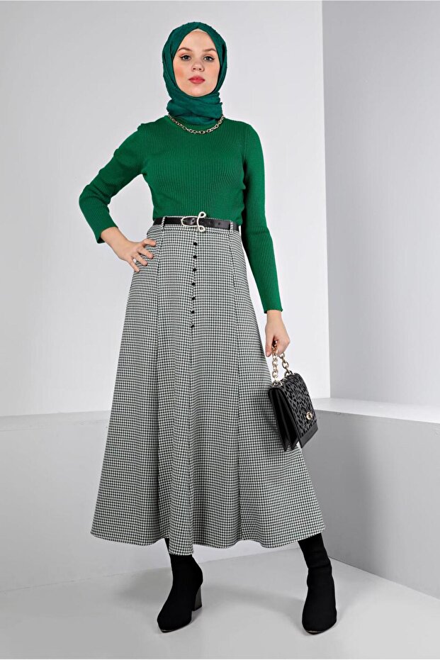 تنورة منقوشة بأزرار 60345 - 2