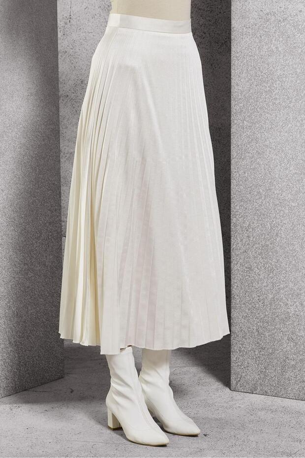 PİLİSELİ SUNİ DERİ ETEK 60633 - 2