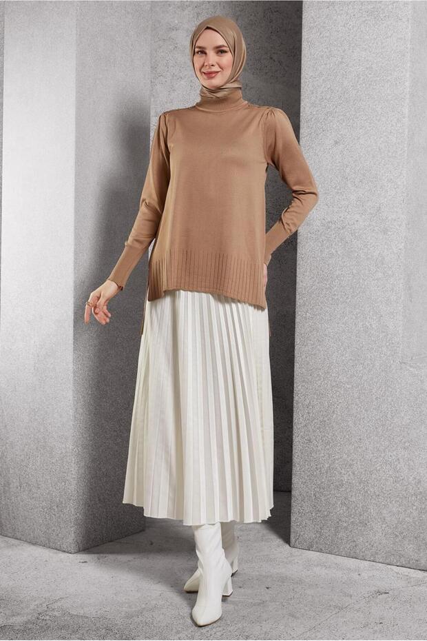 PİLİSELİ SUNİ DERİ ETEK 60633 - 4