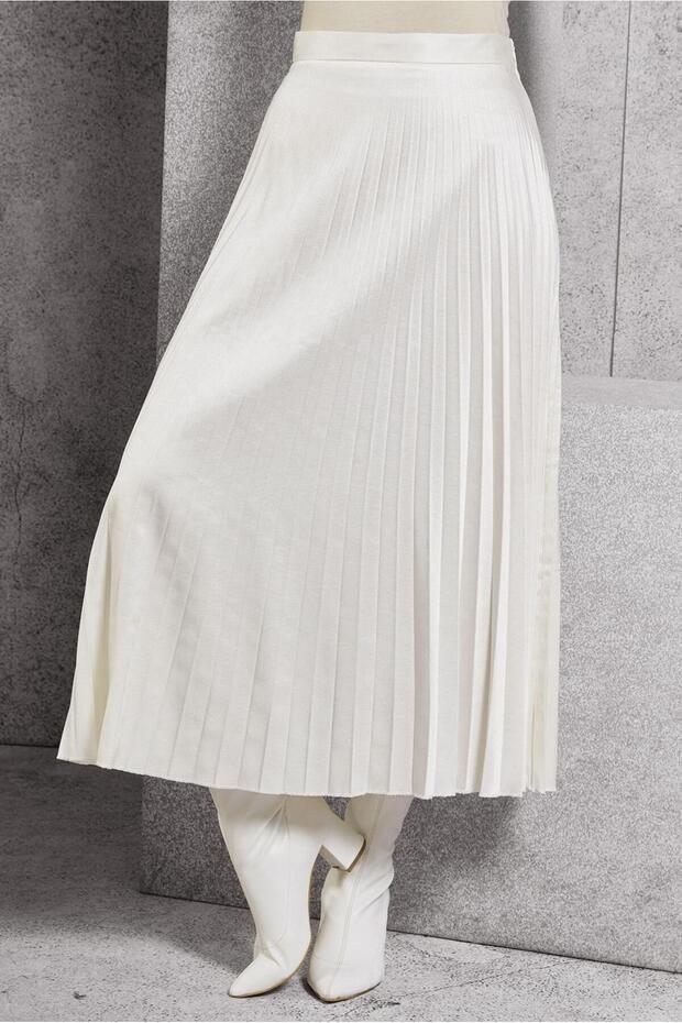 PİLİSELİ SUNİ DERİ ETEK 60633 - 1