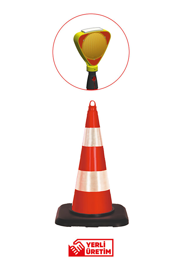 12389 Tk a R2 75 cm Tpe Traffic Cone | Reflective and Flexible Traffic Safety Product