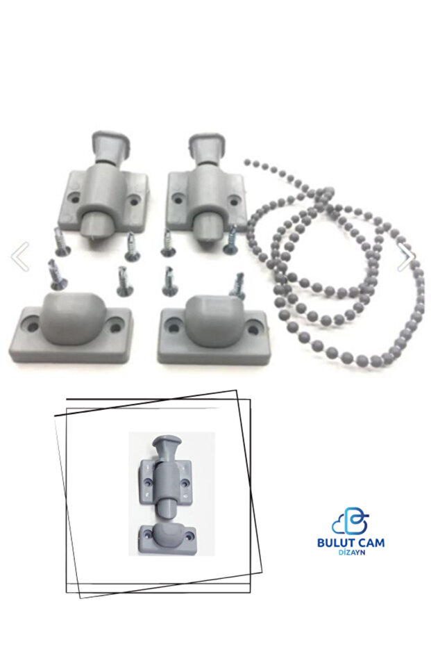 Glass Balcony Lock| Safety Plastic Lock| Beaded Rope Chain Set| (BLACK)