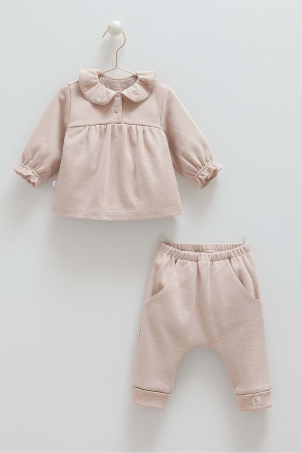 Pretty Baby Baby Collar Bottom Top Set Mink