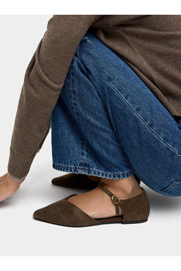 %100 Süet Deri Babet - 2