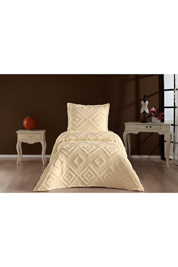 İskandinav Jasmin 2 Parça Tek Kişilik Yatak Örtüsü - 1