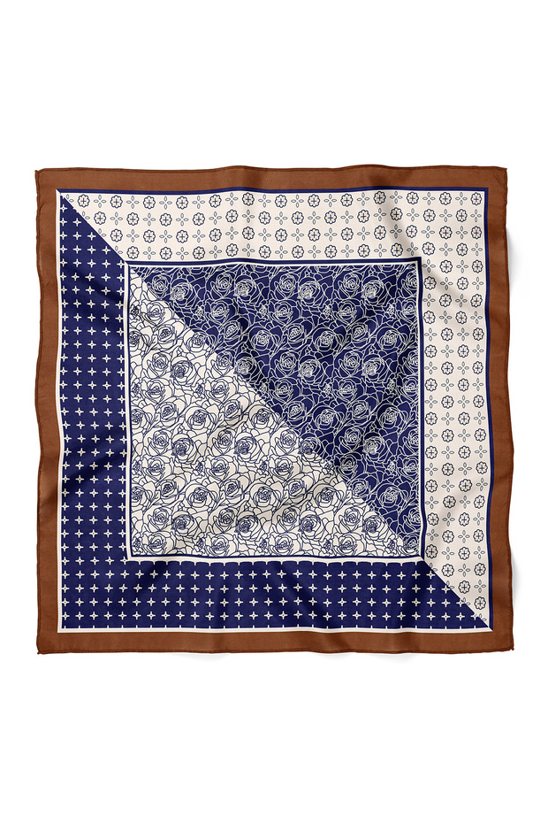 Flower and Geometric Pattern Scarf Bandana 70X70 cm