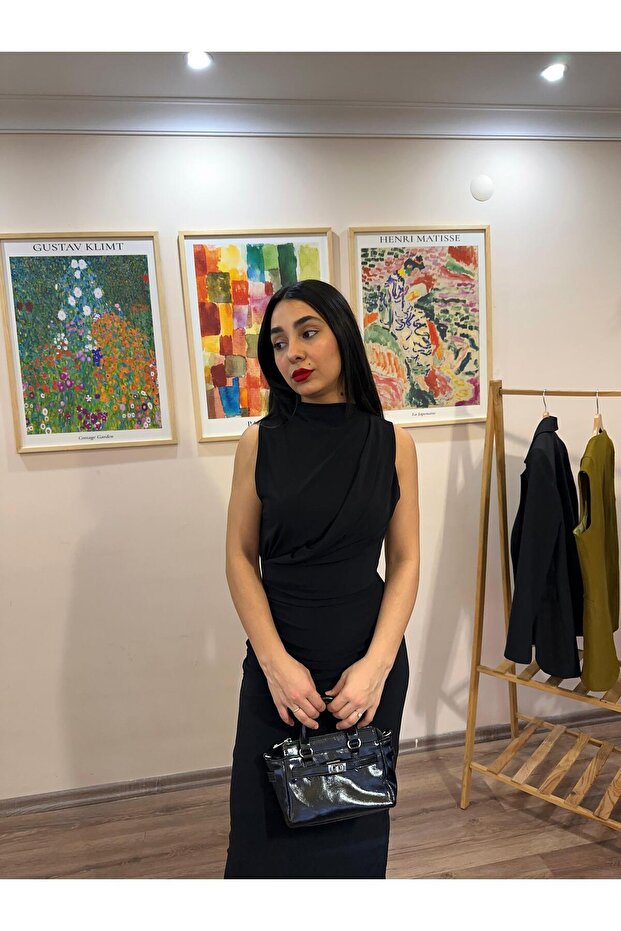 DRAPELİ ELBİSE - 5