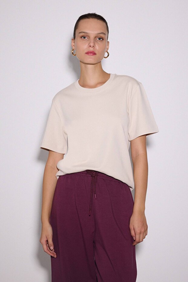 Premium Pamuk Basic Tshirt Kadın - 1