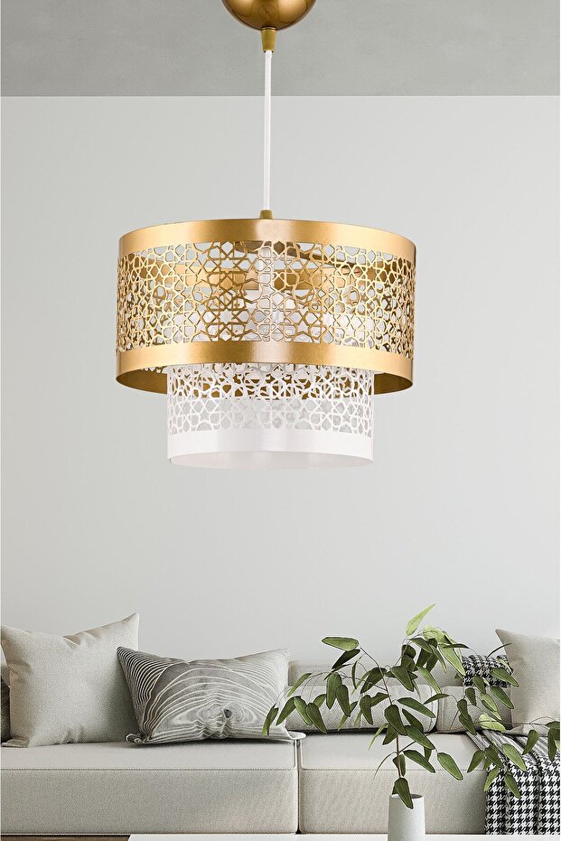 İKİ KATLI METAL SARKIT PASTA AVİZE - 1