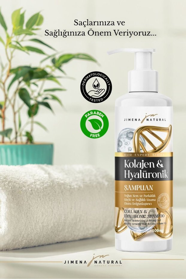 Collagen and Hyaluronic Shampoo for Moisture and Shine, Plump and Healthy Growth, Herbal, Paraben-Free