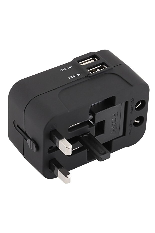 Se-7011 Universal Travel Adapter Travel Socket with 2 USB Ports