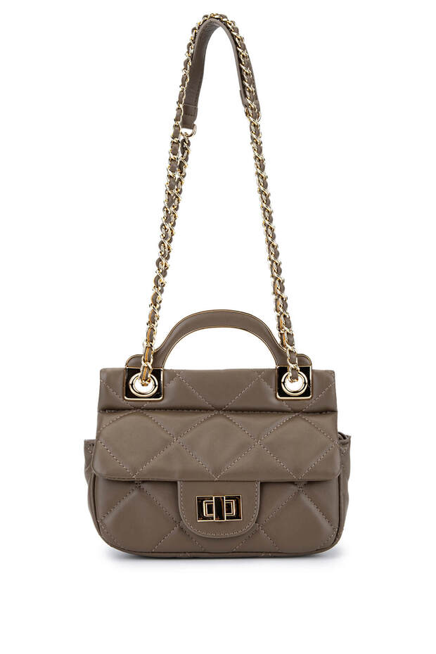 Women's Faux Leather Gray Shoulder Bag
