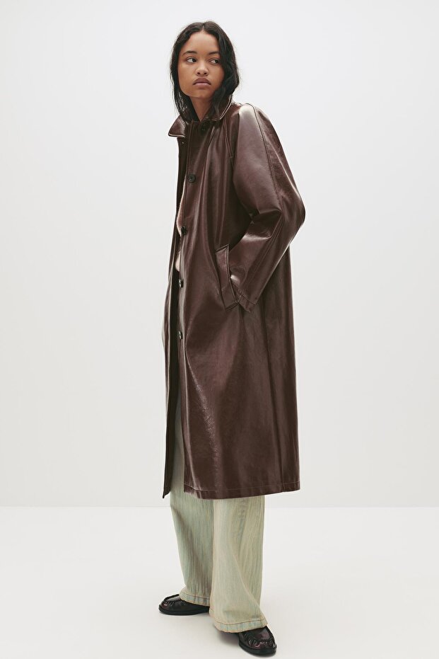 Vinil efektli trençkot - 3