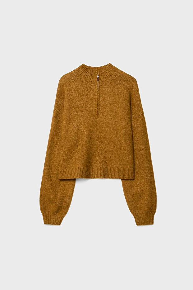 Fermuarlı triko kazak - 6