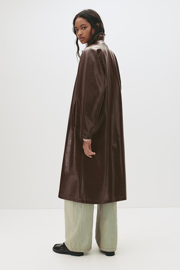 Vinil efektli trençkot - 6