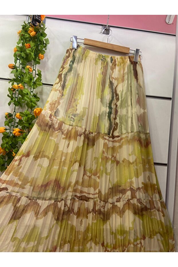 Patterned Chiffon Skirt with Lining, Standard - 2