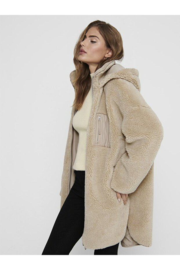 Kadin Bej Onlsascha Sherpa Jacket Cc Otw Mont 15230461-Cubansand - 3