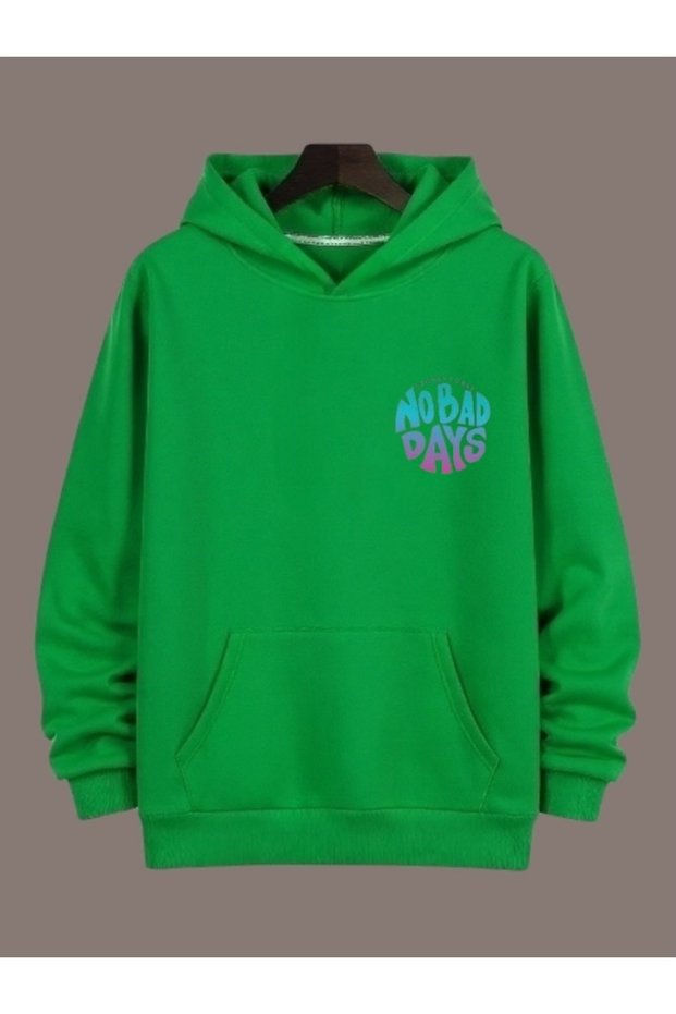 Unisex No Bad Days Colorful Custom Printed Cotton Oversize Hooded Sweatshirt