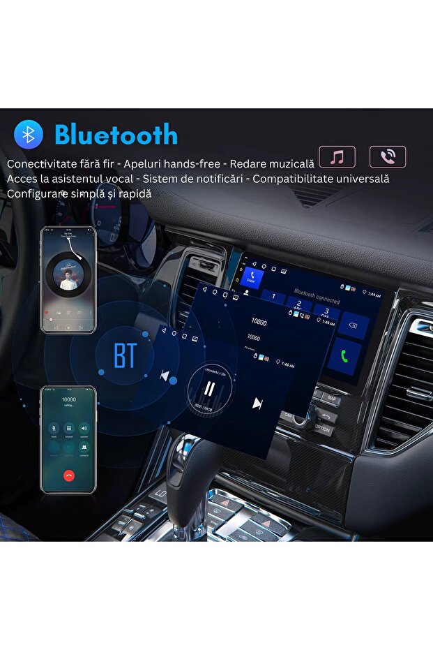 MP5 Player universal Android auto & Carplay 1 Din, MaxTech®, display HD de 9 inch, Camera marsarier - 4
