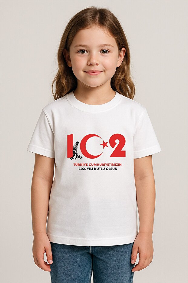 29 October Republic 102Nd Yil Special Series Printed Cotton Children's T-Shirt